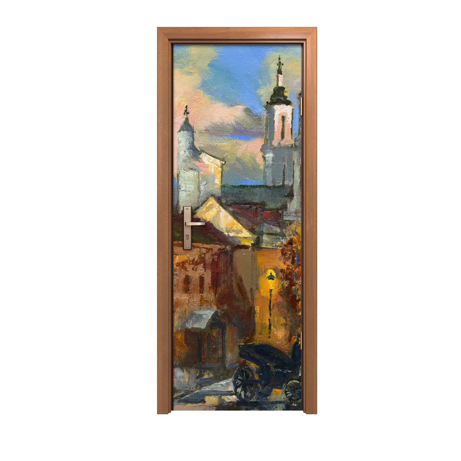 Autocollant de porte 70x200cm sticker mural intérieur Ville Coloray