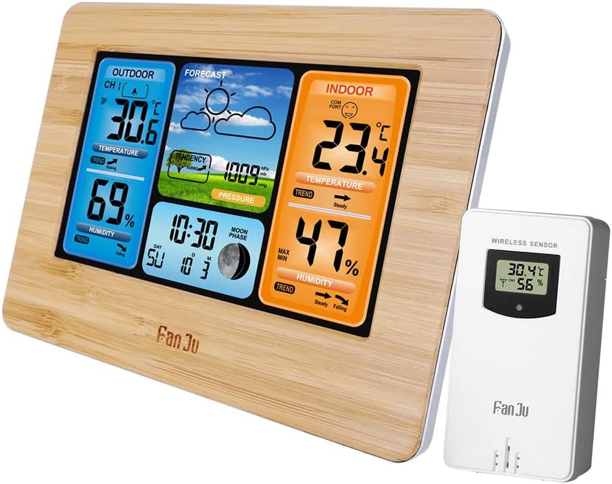 FanJu FJ3373 Weather Station main unit and wireless sensor