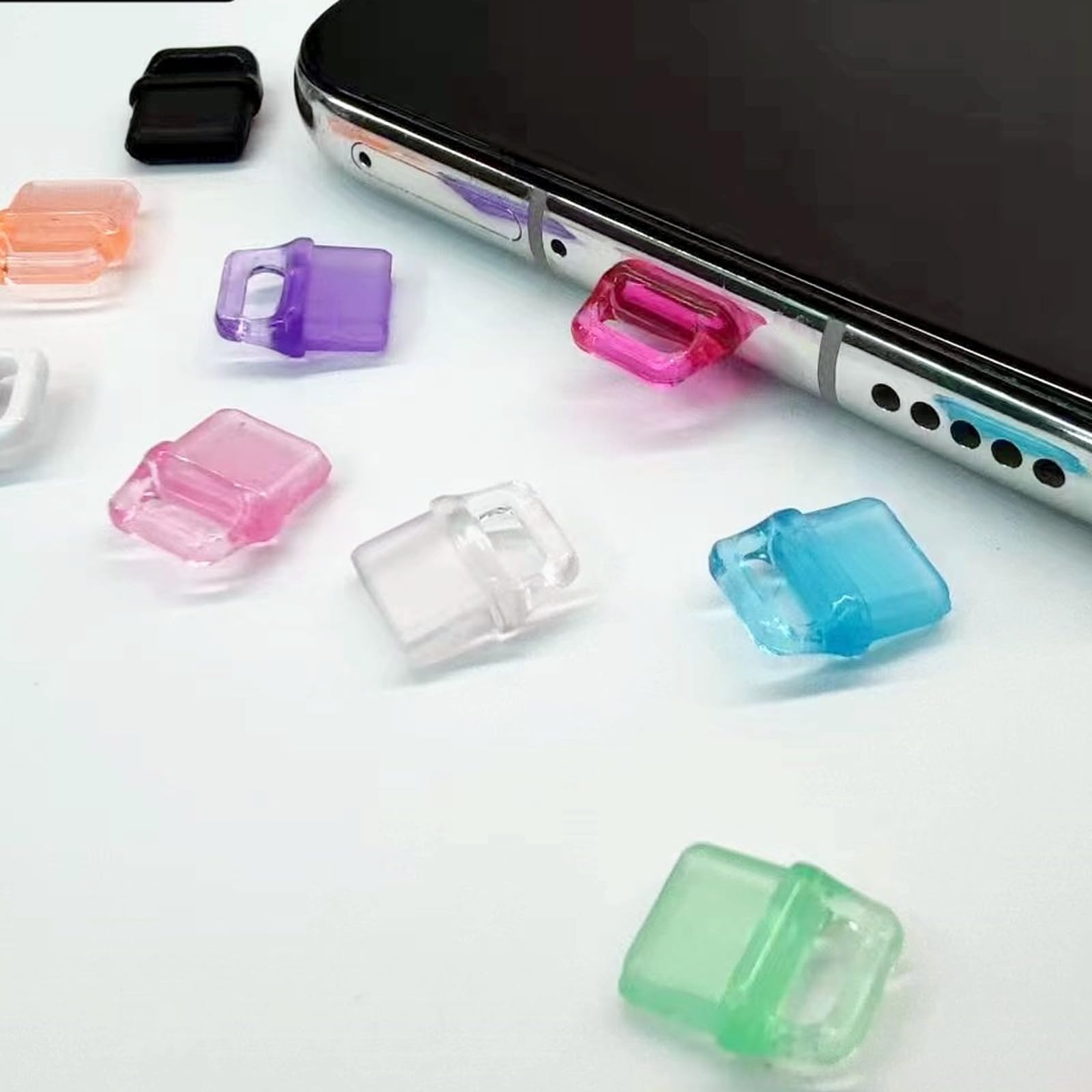 CYUXING 30Pcs USB C Dust Plug Cover Colorful Type C Charging Port Charms Plastic Cover Protector With Hanging Hole Compatible With All Type-C Devices Laptops Smart Phones - View #10