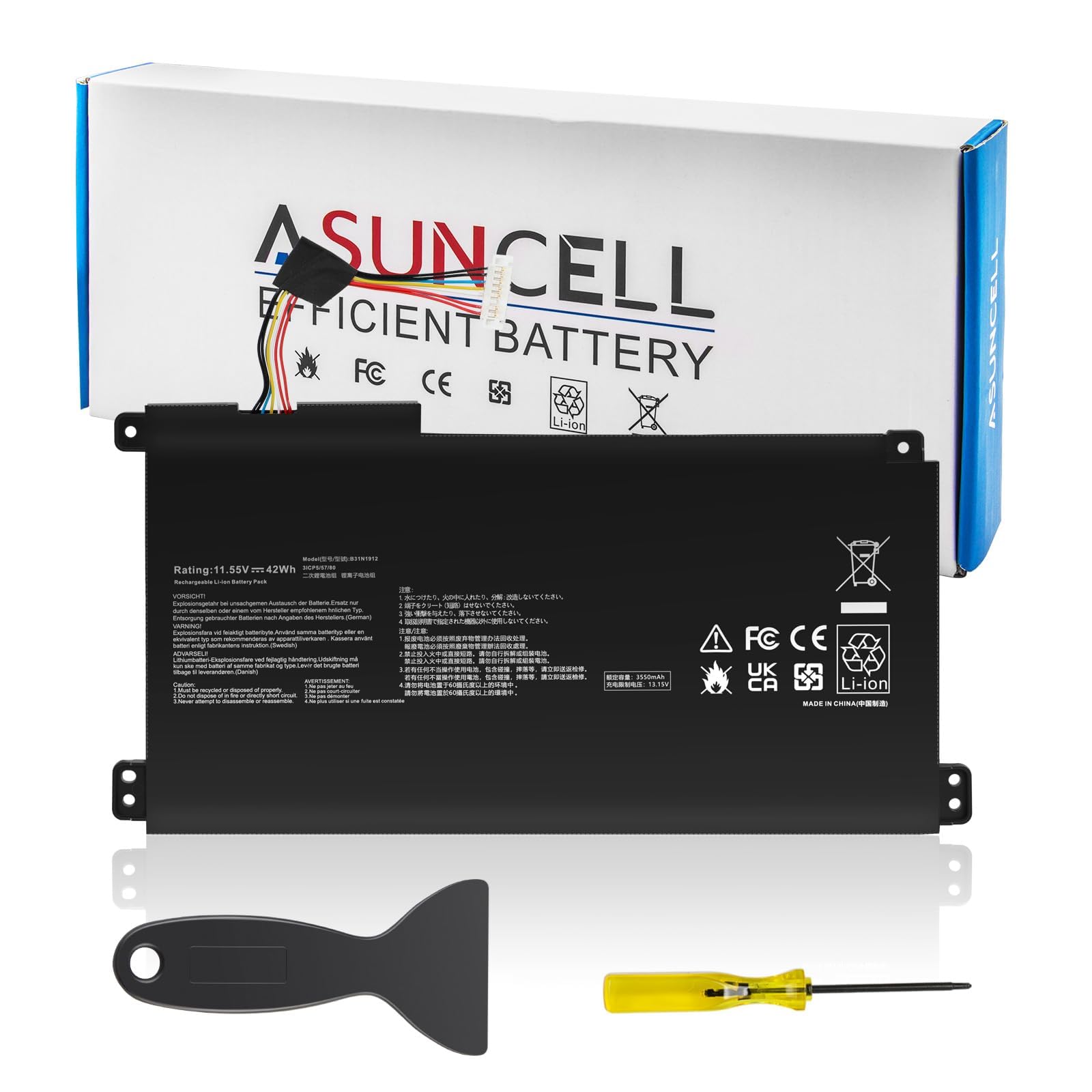 B31N1912 C31N1912 Laptop Battery Replacement for ASUS VivoBook asus 14 E410M E410MA L410M L410MA E410KA F414MA E510MA E510KA L510MA R522MA L410MA L410MA-BV058TS L510ma-wb04 E510KA-EJ033TS 11.55V 42Wh