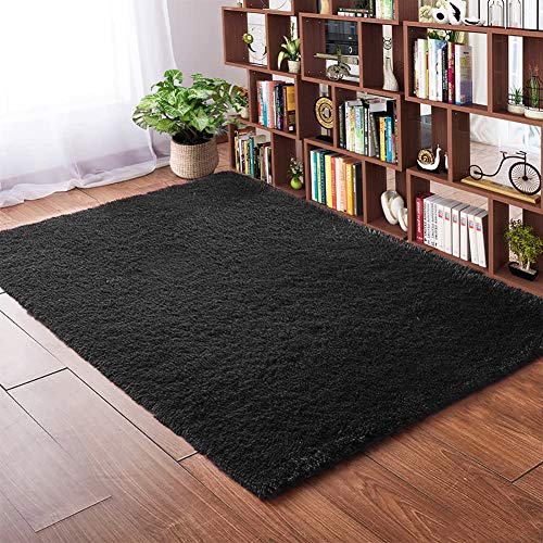 Softlife Fluffy Area Rugs for Bedroom 4' x 5.3' Shaggy Floor Carpet Cute