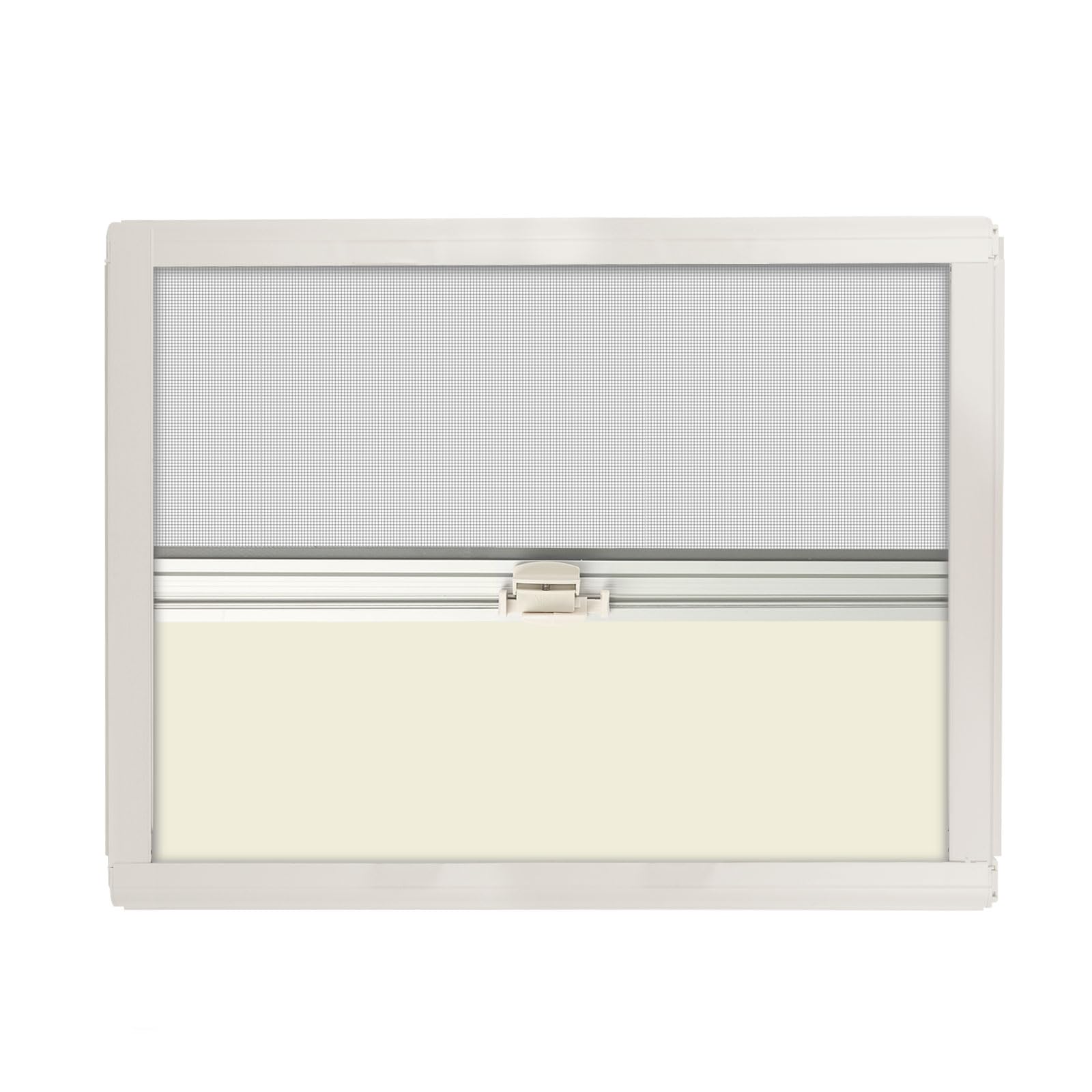 Verdunklungsrollo Insektenschutz 35-110x65cm Kassettenrollo Wohnmobil Rollo Verdunklung rahmenlose Fenster Wohnwagen - Ivory/Grau (Grau, 60x65cm)