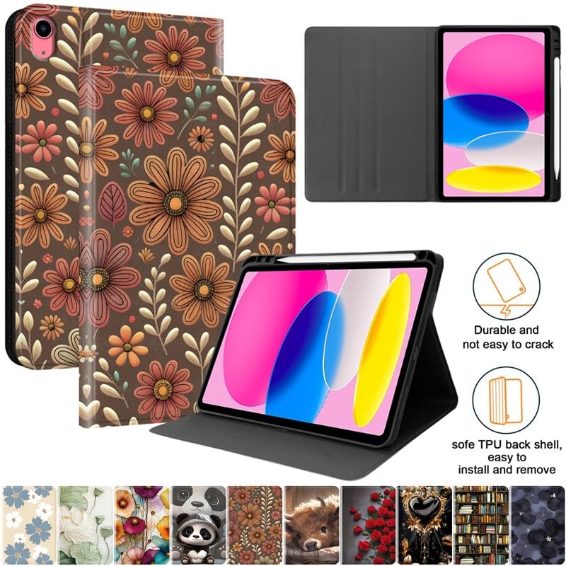 Coque iPad 6ème Génération 2018 Etui à Rabat en Cuir Motif Bookshelf