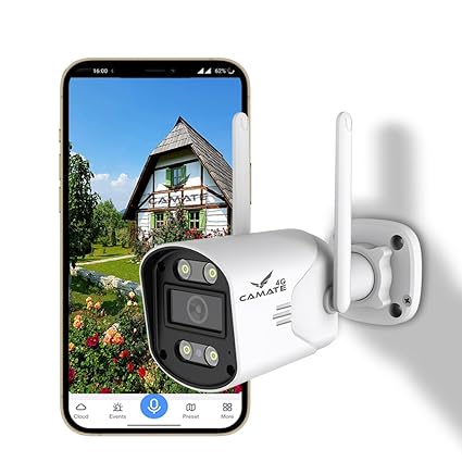 Camate Knight 4G 3MP Sim Based Wireless Outdoor Bullet CCTV Camera for Home, Office, Remote Area and contruction site | Waterproof | Two-Way Talk | Supports 256 GB SD Card