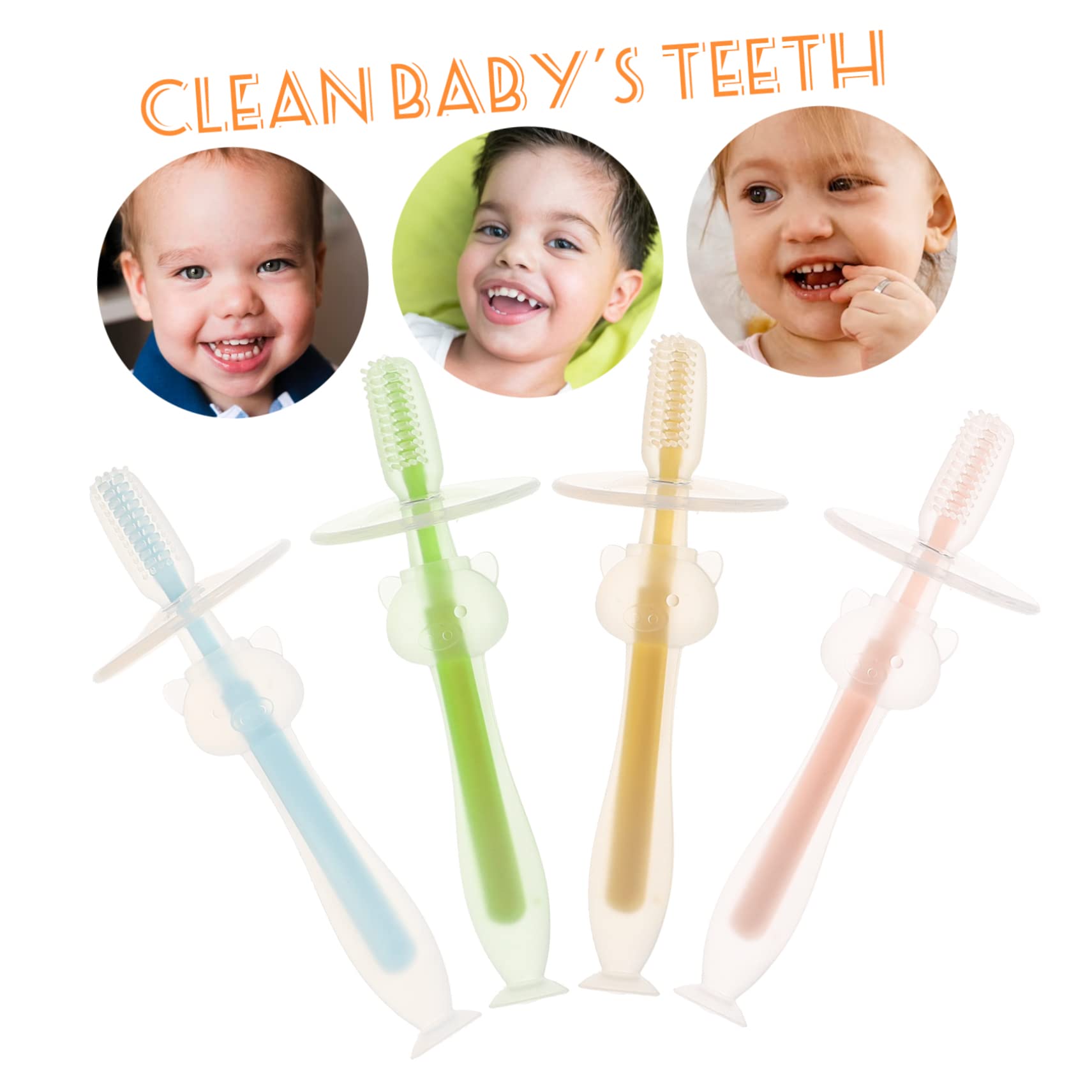 VALICLUD 4 Set Spazzolino Da Denti Per Formazione Infantile Dente Spazzolino Da Denti Per Neonati Spazzolino Da Denti in Silicone Per Gel Di Silice 4 Pezzi*4