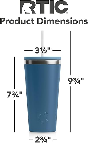 Miniatura 4 de RTIC Vaso de viaje portátil de acero inoxidable de 20 onzas con aislamiento, tapa resistente a derrames, sin BPA, bebida fría y caliente, forro de