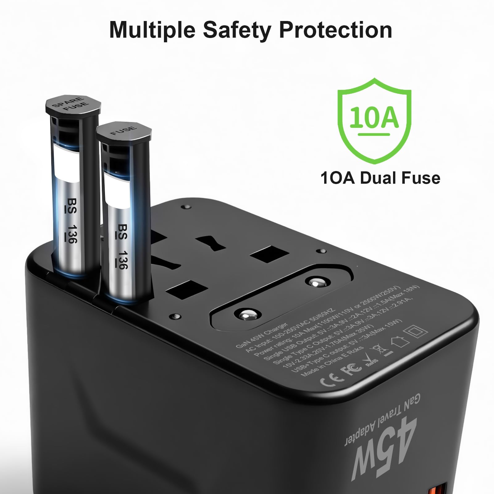 Adaptador Internacional 45W Negro