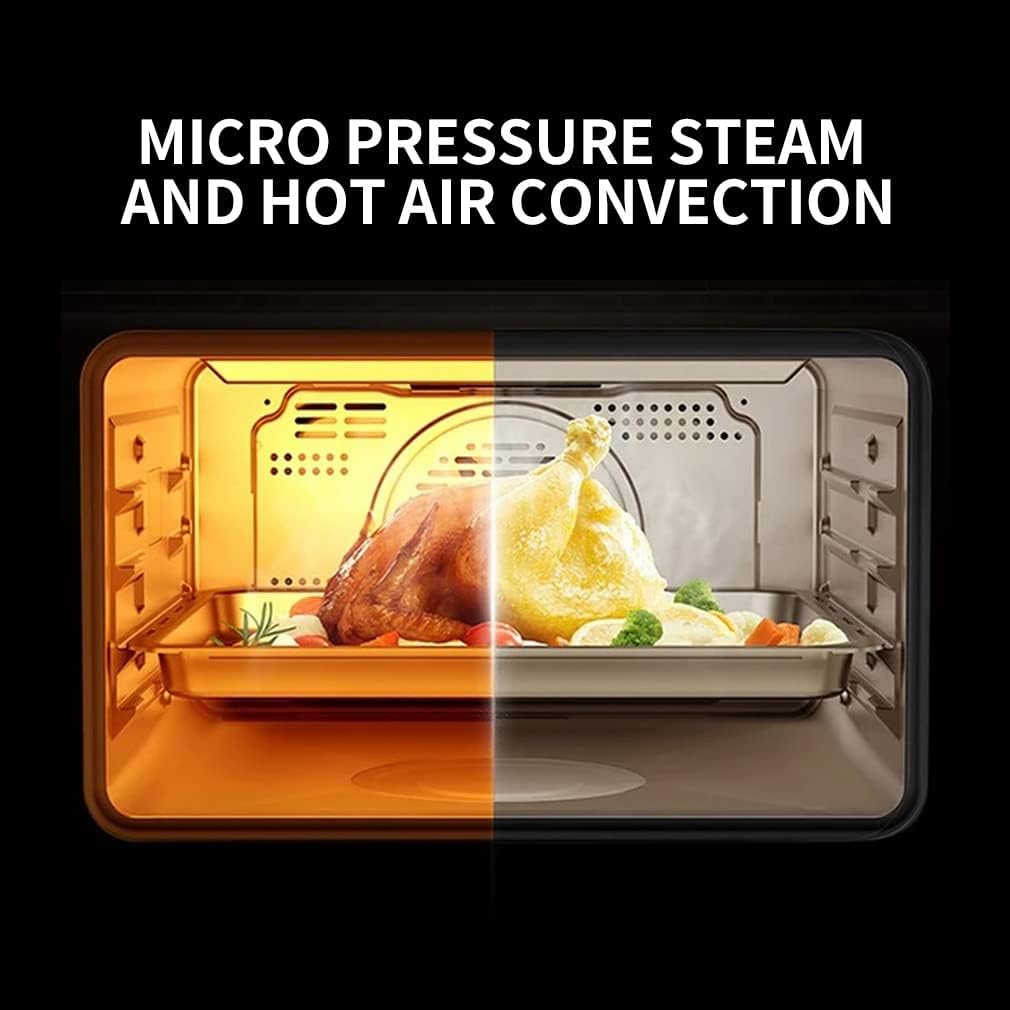 Micro pressure steam and hot air convection cooking in the oven