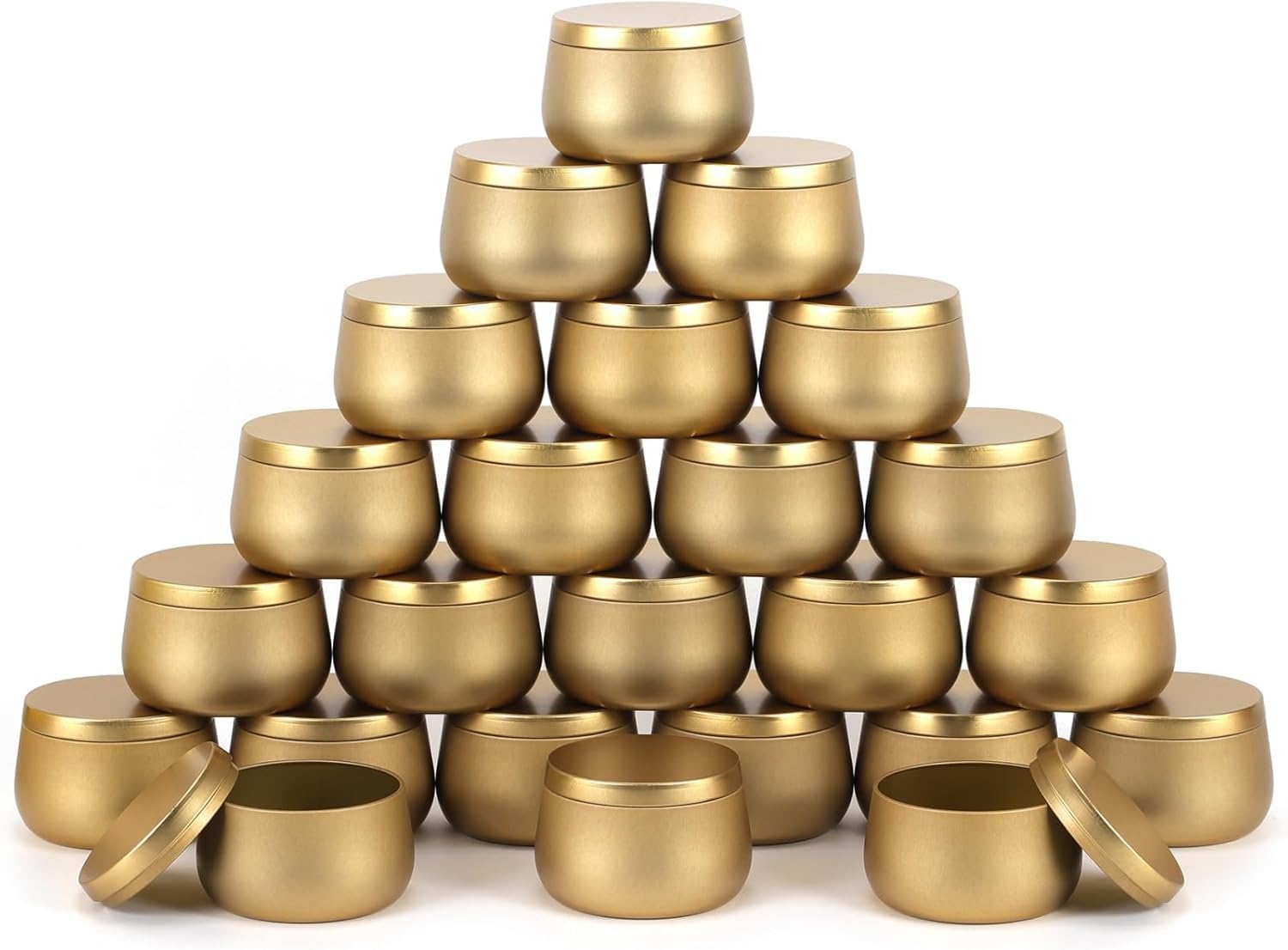 Auroh 24 Pack Candle Tins Golden - 4 OZ Candle Jars for Candle Making - Ideal Candle Making Jars for Professionals as Well as hobbyists