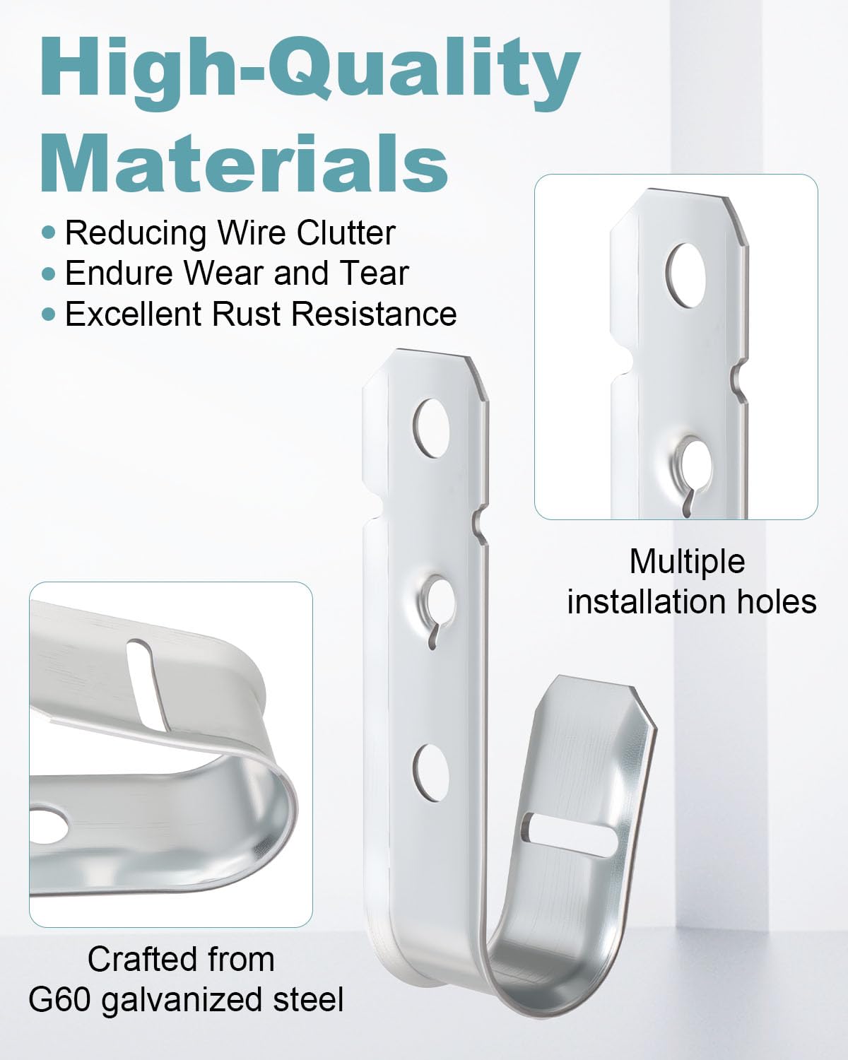 50 Pezzi 3/4" J Gancio Soffitto Batwing Mount CAT6 CAT5 Rete Filo - Foto 4