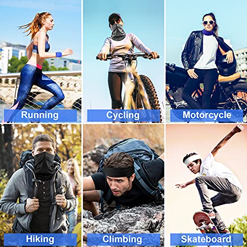 Image of 6 Pack Cooling Neck Gaiter Face Mask for Men Women Breathable Dust UV Protection Multifunctional Reusable Face Cover
