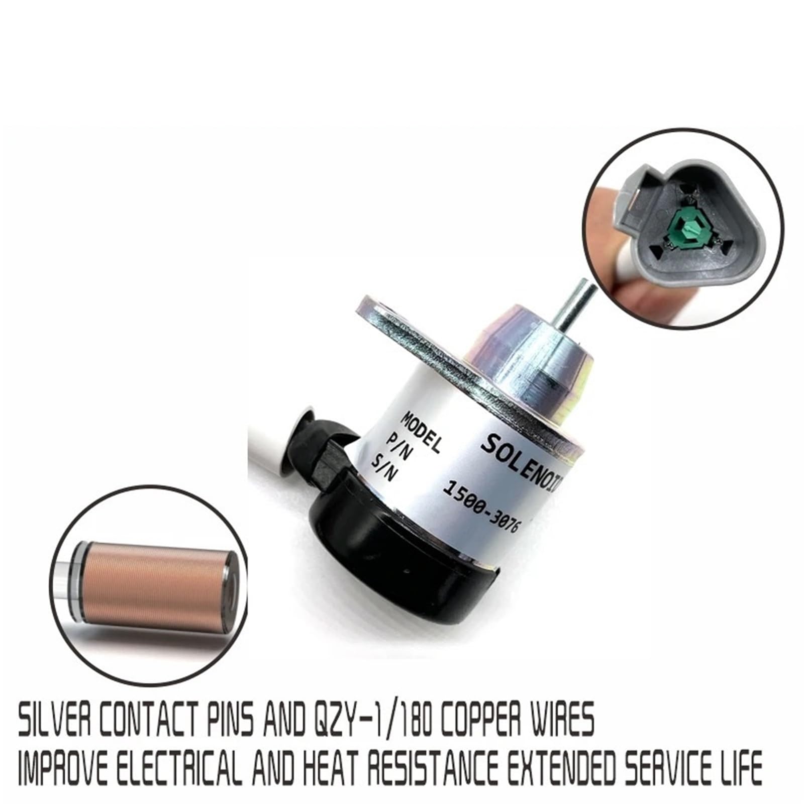 Solenoide de corte de combustible para motor diésel de camión refrigerado de 12 V 42-100, 41-9100, compatible con Yanmar 1500-3076 Válvula de Cierre