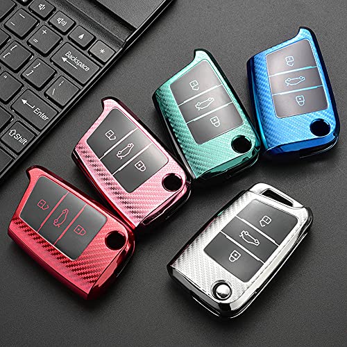 HIBEYO Custodia Smart per Chiave Auto per VW Golf