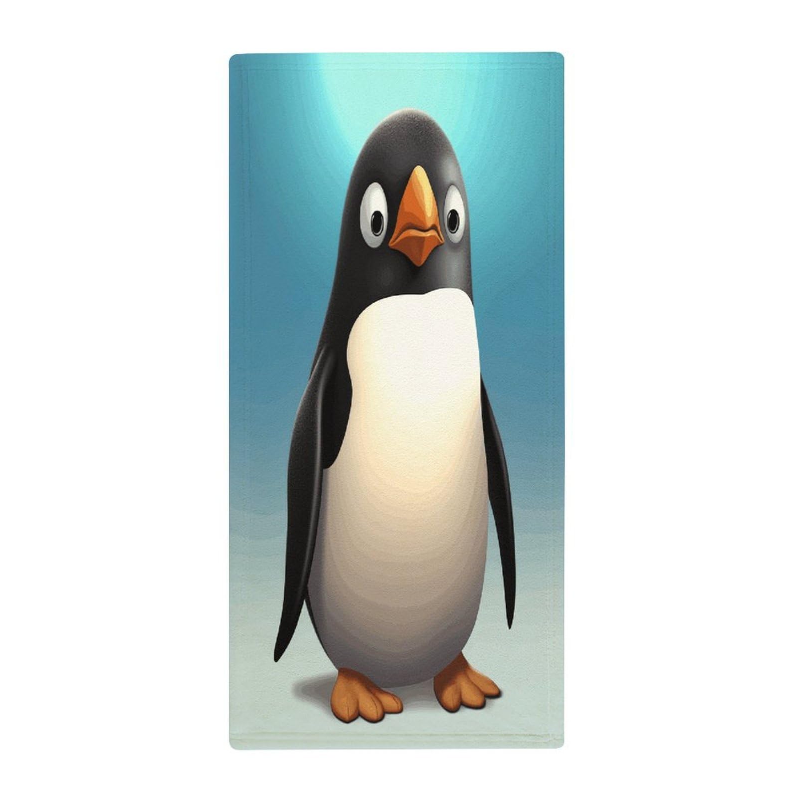 MUSM Premium Hand Towels for Bathroom Ultra Soft Printed Towels Coral Velvet Kitchen Hand Cute Penguin Towel Highly Absorbent Hotel Spa Towel Collection 13.8 X 28.7 in