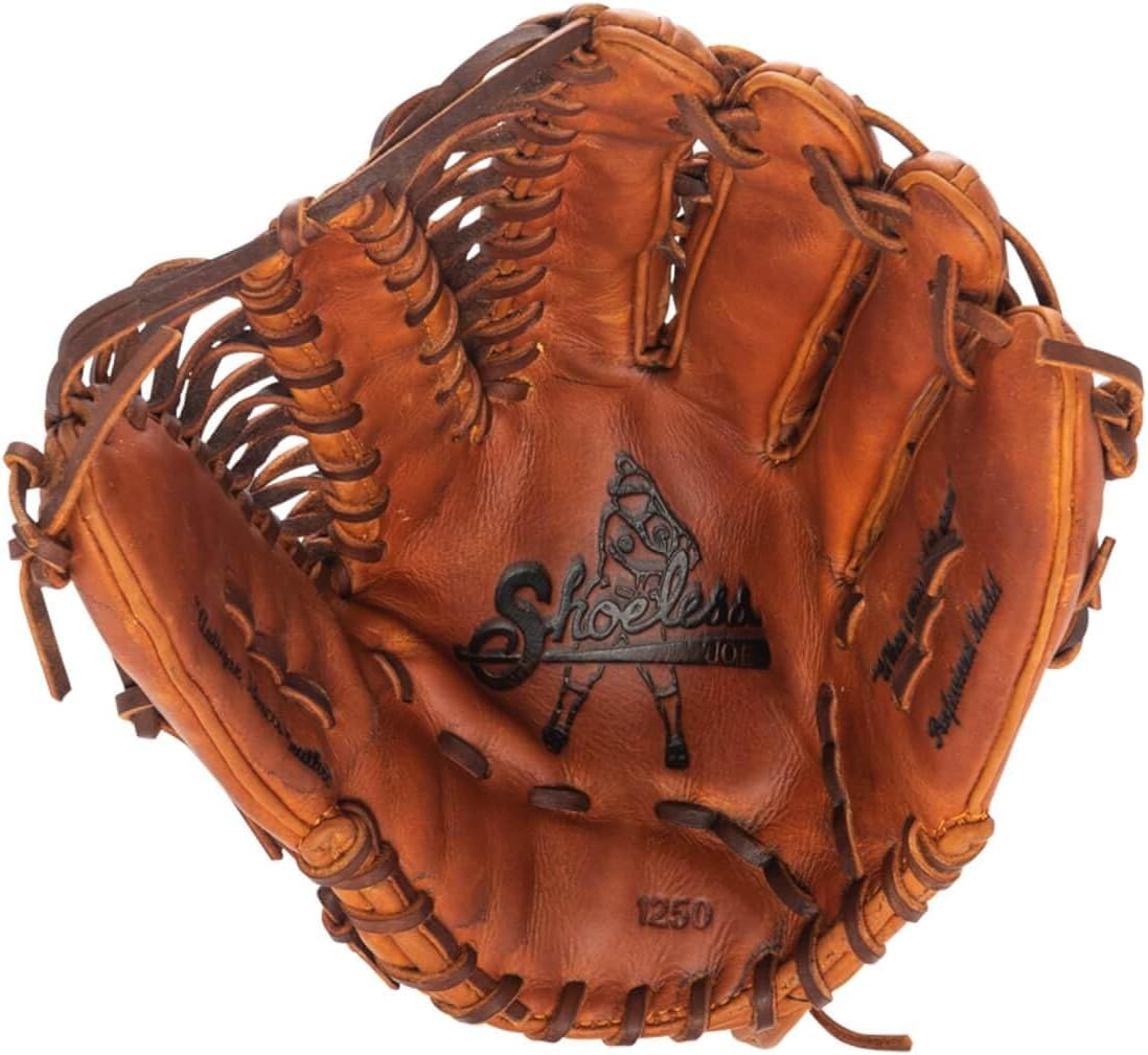 SHOELESS Joe 12 1/2" Proffesional Series 6 Finger Baseball Glove, Left Hand Throw