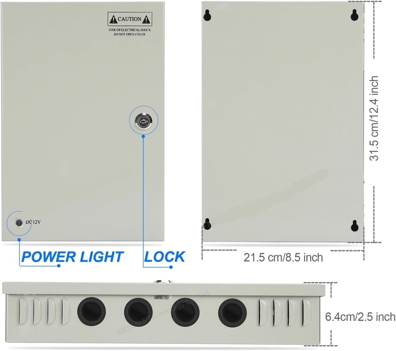CCTV Power Box, 18 Port Channel DC 12V 30A 360W Power Distribution Metal Fuse AC 110/240V Surveillance Camera (Size : 220V, Color : 360W)