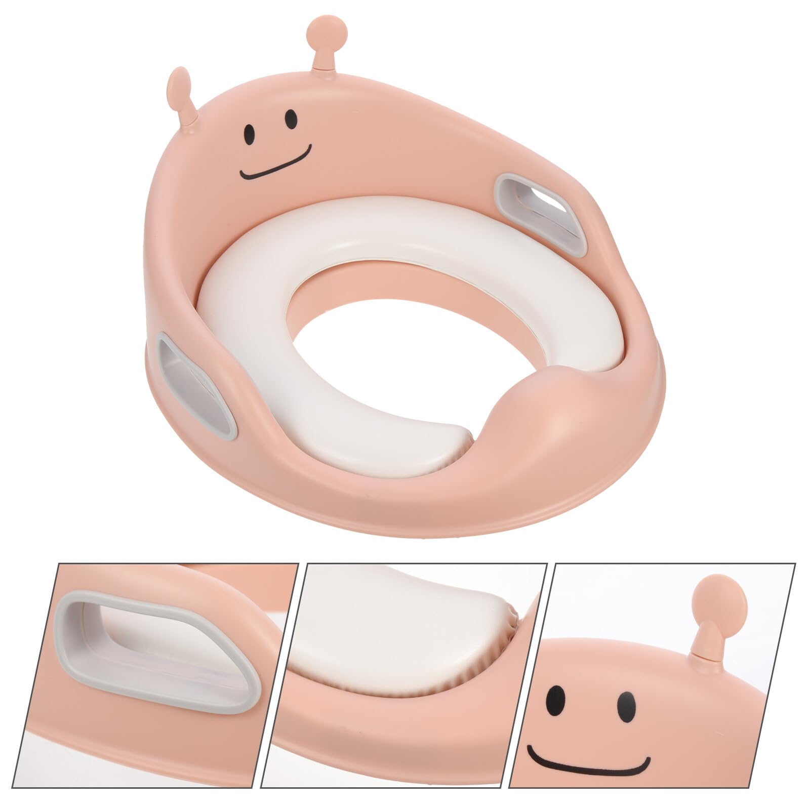 Riduttore WC in PU con Maniglie di Presa Sedile Confortevole Protettivo e Design Cartoon Facile da Installare e Portatile per Allenamento al Vasino