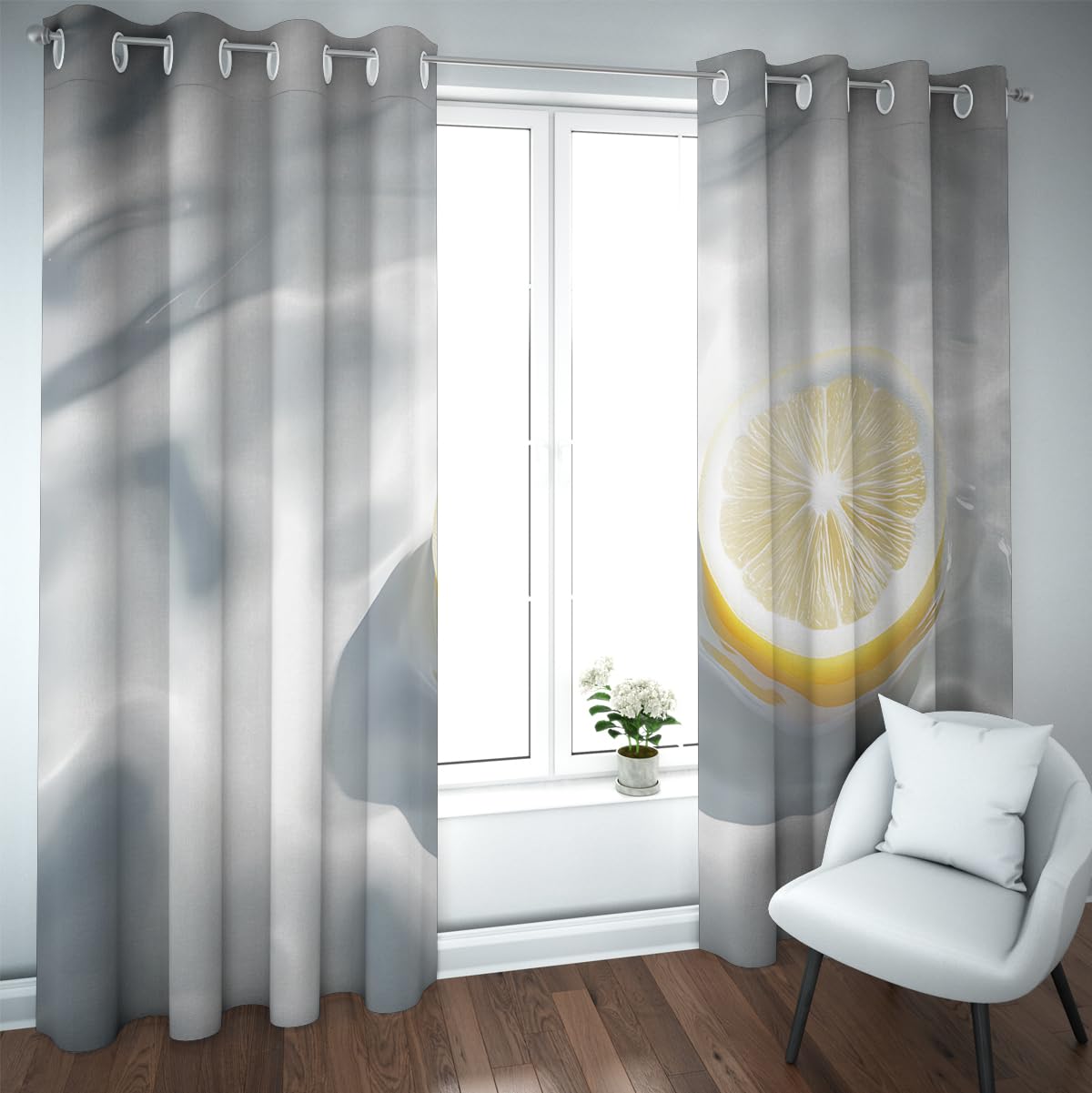 Rideaux occultants contre le bruit motif agrume frais