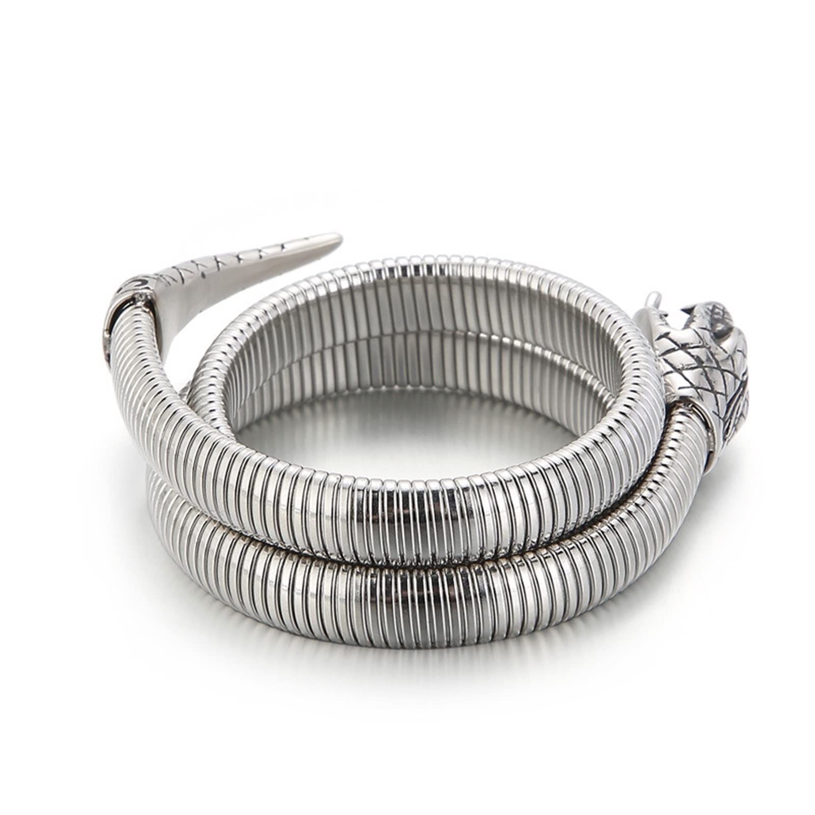 Bracciale Argento, Braccialetti Uomo Bracciale con Apertura Multigiro a Forma di Serpente Regalo di Festa Braccialetto 45cmx10mm