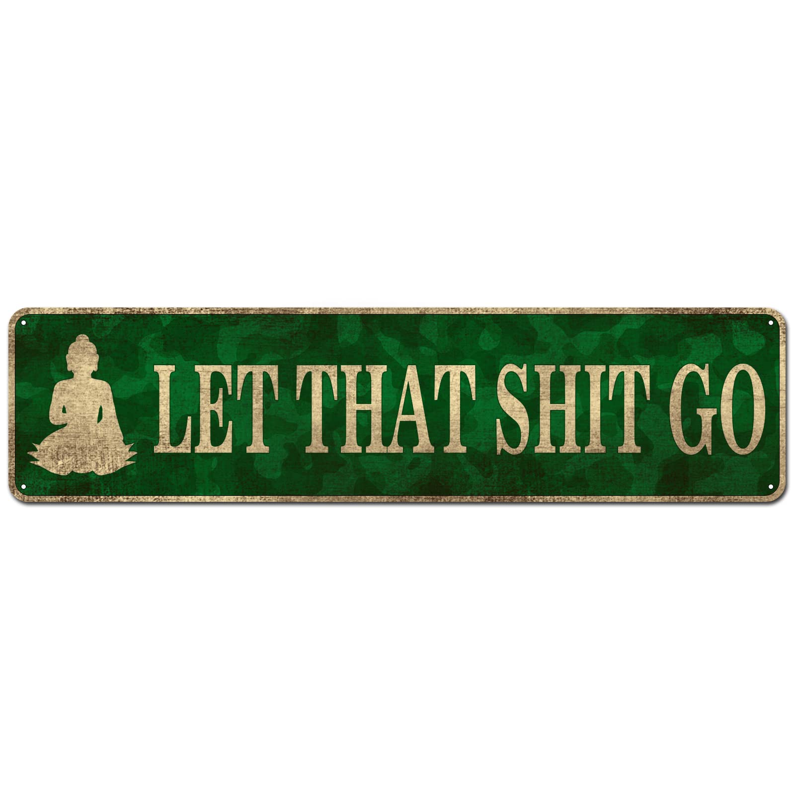 peiyeety Let That Shit Go - Novelty Chic Tin Signs, Let That Shitgo Wall Art, Funny Bathroom Décor for Bar Cafe Pub Home - Friend‘s Gift - Best Toilet Wall Decoration 16" x 4"
