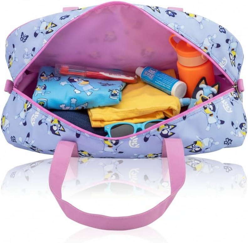 Bluey Overnighter 20" Mini Duffle Bag for Kids | Lightweight Travel Weekender Duffel for Boys and Girls | Ages 3+ - Image 7