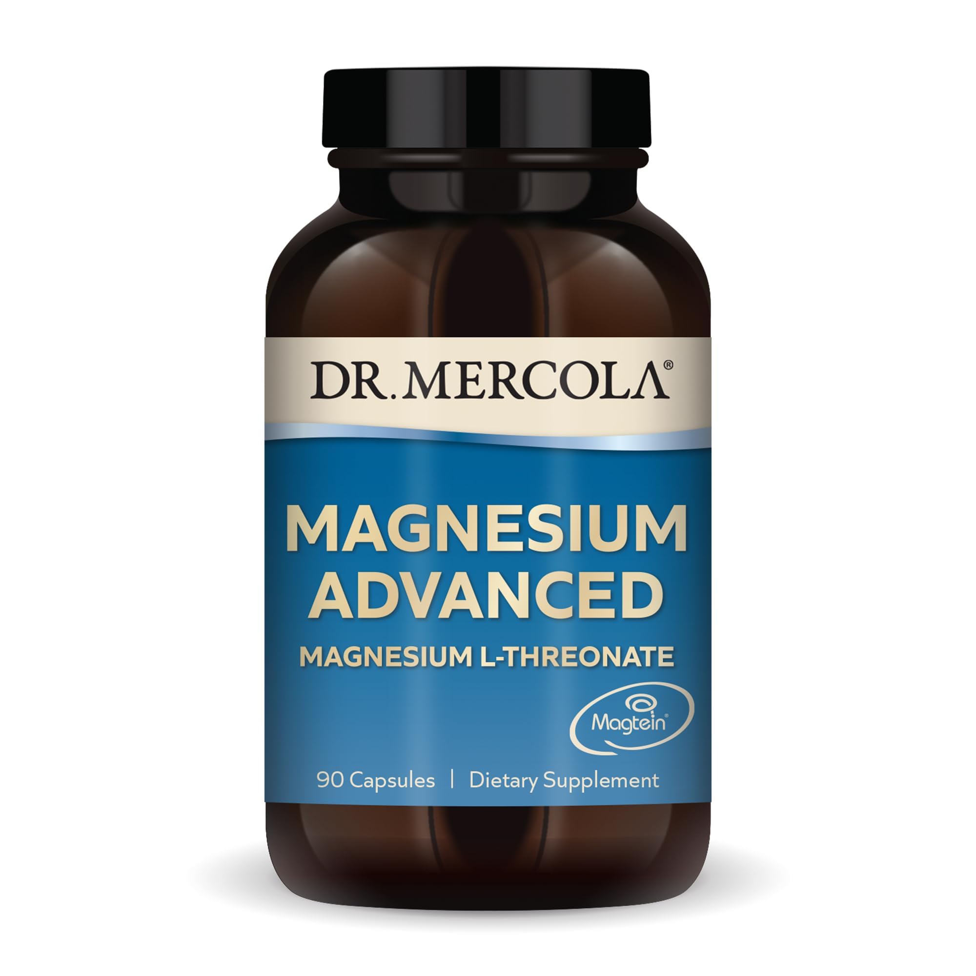 Dr. Mercola Magnesium Advanced - Supports Bone, Joint & Brain Health - Contributes to More Restful Sleep - Non-GMO, Gluten-Free & Soy-Free - 90 Capsules (30 Servings)