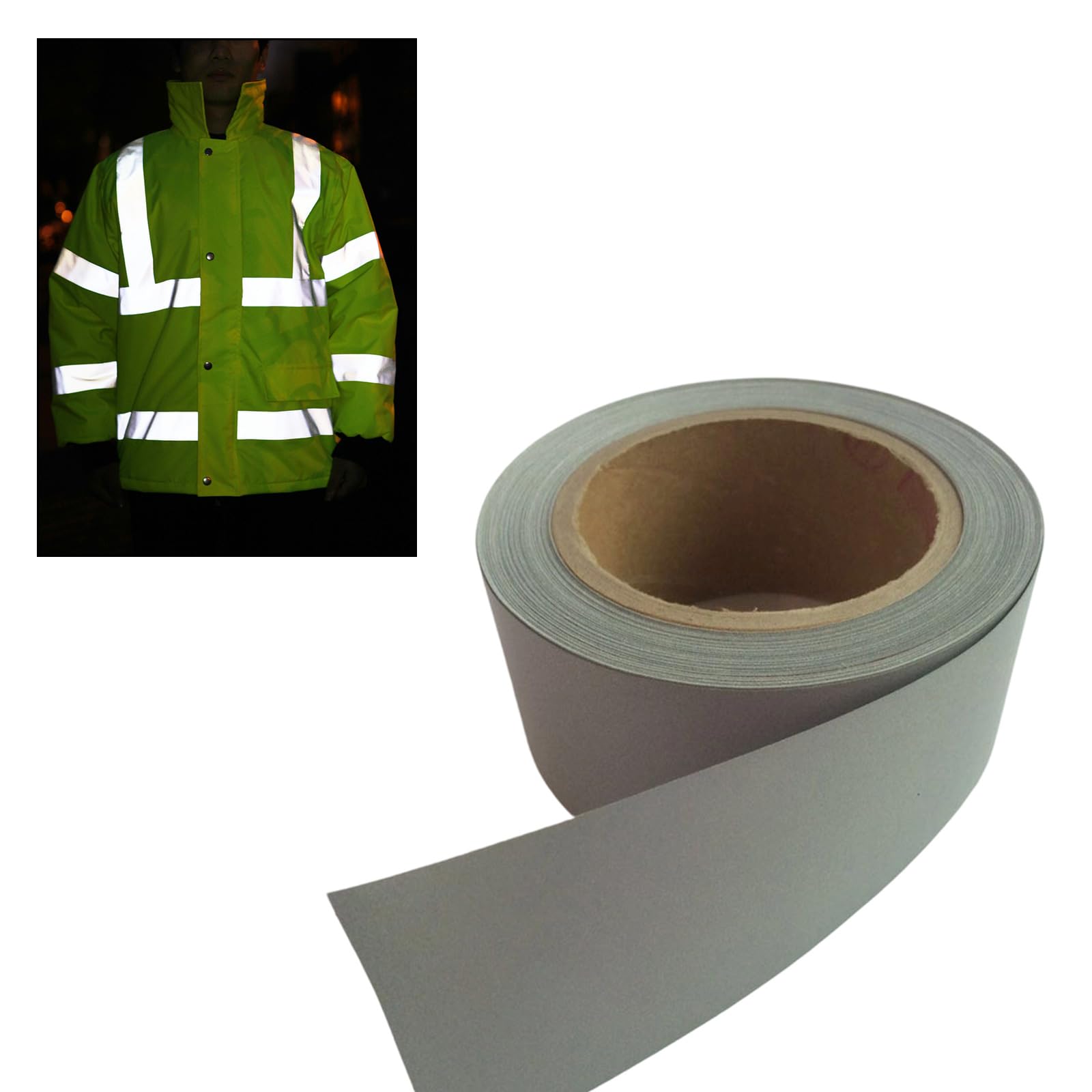 Tiras de Correas Reflectantes de 5 tamaños Tejido de poliéster Resistente para Correr de Noche Ciclismo y Equipo de construcción Cinta de Tela para Bicicletas Cinta para Ropa de Trabajo