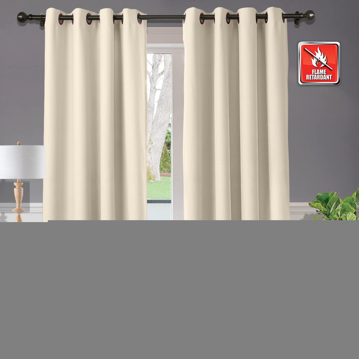 Rideaux occultants pour chambre et bureau isolant thermique opaque 132x259cm