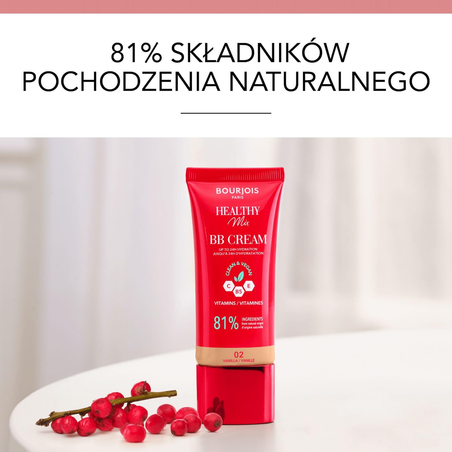 Bourjois Healthy Mix kryjący krem BB z kompleksem witamin C, E i B5 nr 01 Ivory, 30 ml
