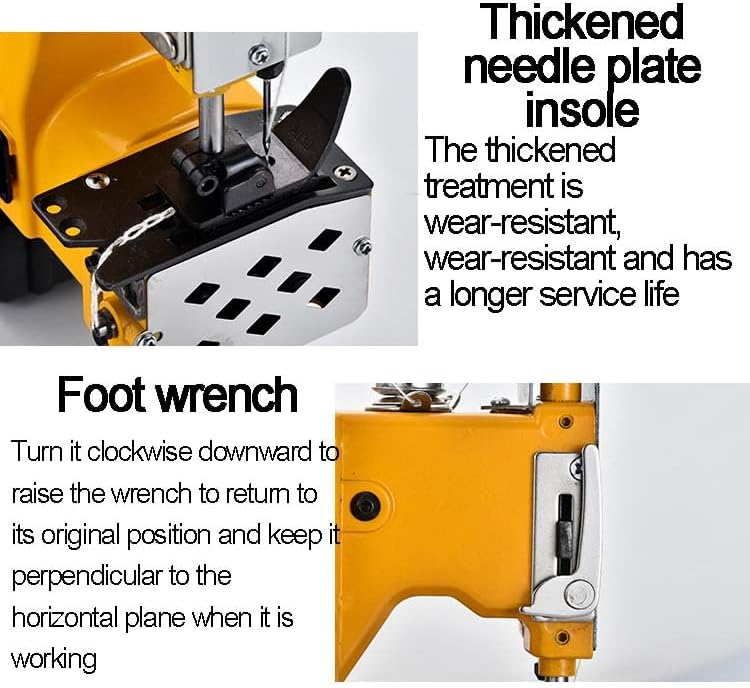 Cordless Bag Closer Machine ， 210W Handheld Industrial Sewing Machine, Automatic Thread Cutting, Portable for Grain, Feed, Woven Bags