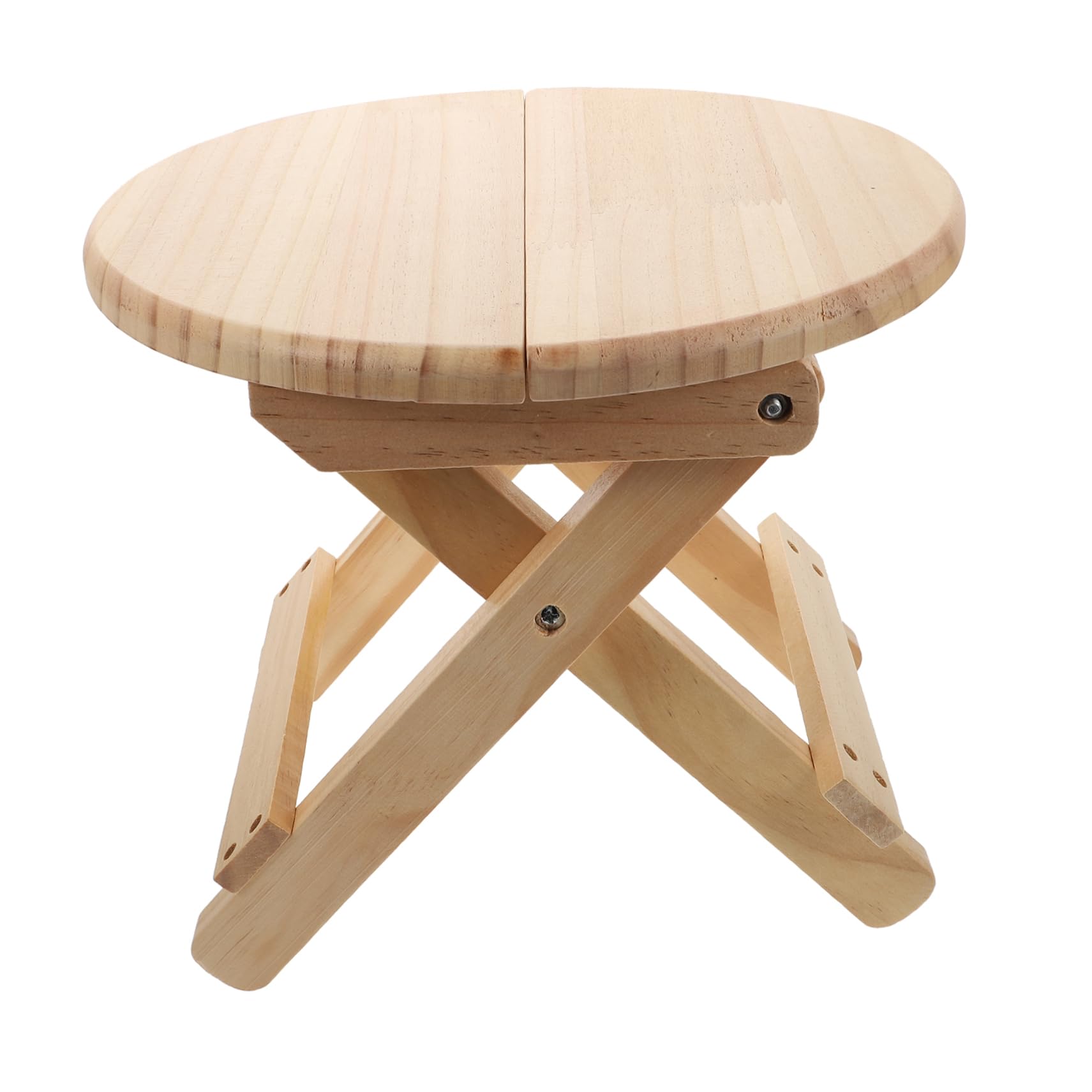 Runder Klapphocker aus Massivem Holz Rutschfester Sitzhocker für Zuhause Stabil und Multifunktional für Haushalt und Wohnzimmer