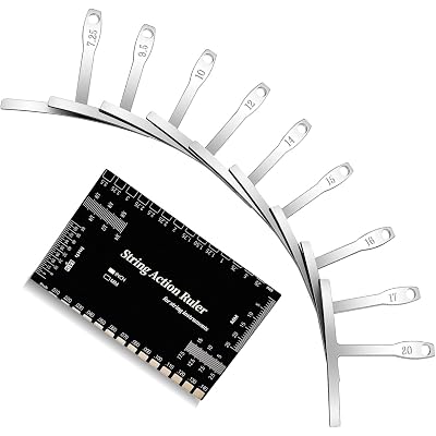10 Pcs Guitar Luthier Tools Include 9 Pcs Understring Guitar Radius Gauge and 1 String Action Height Gauge Ruler, Measuring Setup Tool Kit for Guitar Bass