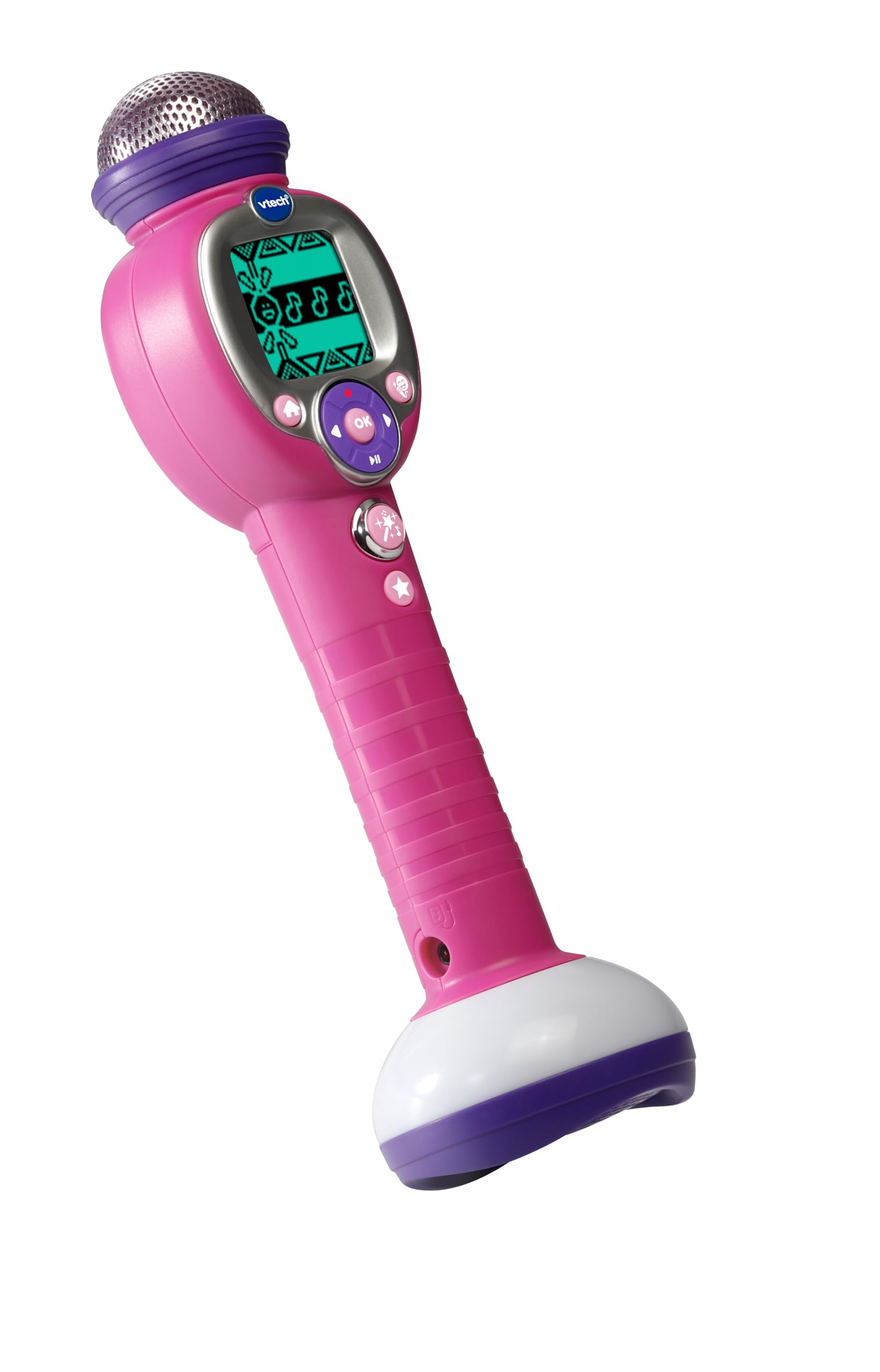 VTech Kidi SuperStar Moov, mikrofon do karaoke z technologią Magic Voice, efekty świetlne, nagrywanie głosu, gry interaktywne i animacje muzyczne, język włoski, baterie w zestawie, 6 lat