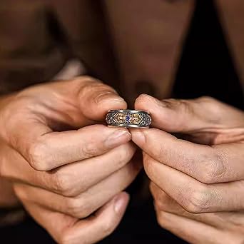Stylish Adjustable Copper Rings with Traditional Vajra Finger Accessories Suitable for Casual and Formal Outfits Artistic Men ' s Hoop