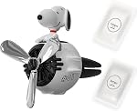 Voiture pilote de chien blanc mignon Air Refroidisseurs, Chien Blanc Air Clips d'aération, Décorations de diffuseur de voiture tournante pilote de dessin animé, Auto Air Conditionneur Clips d'entrée avec 2 Emballages Comprimés de remplacement