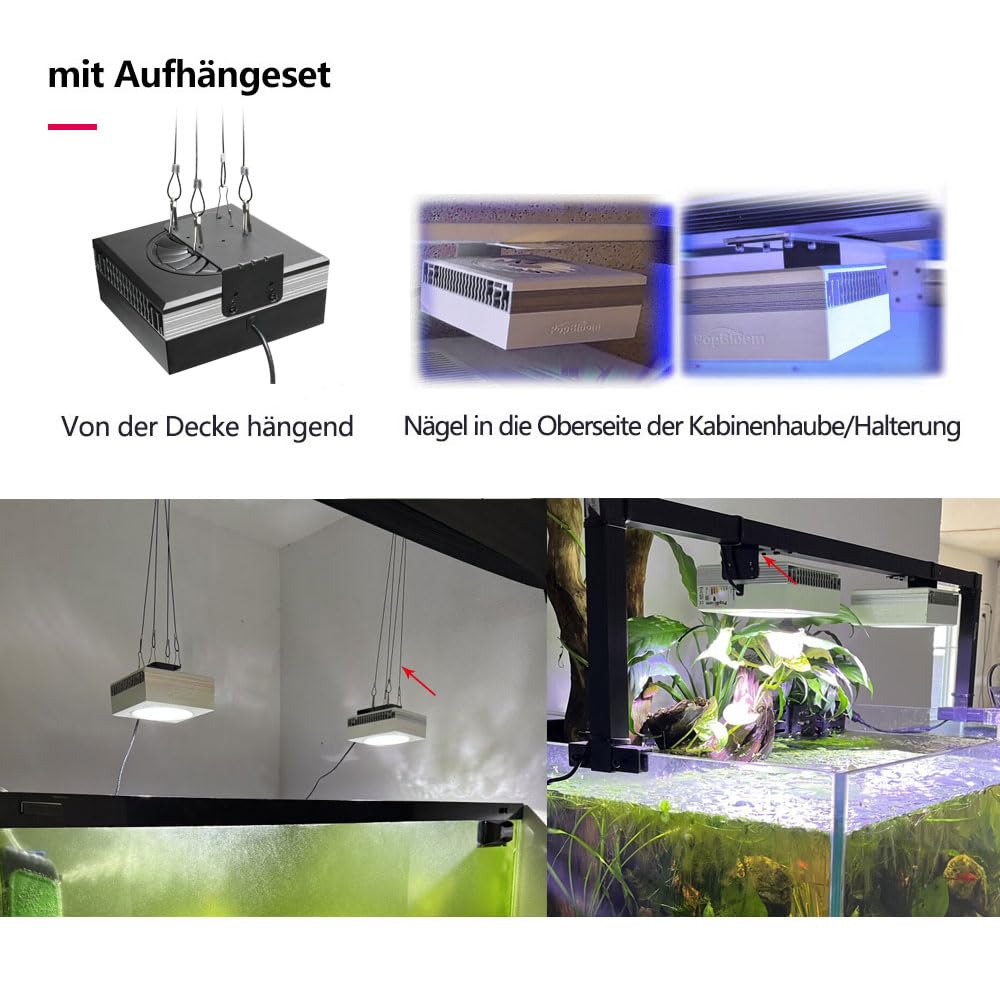 PopBloom RL90 WiFi Vollspektrum Aquariumleuchte LED Aquarium-RGB-LED 2 Stück Pflanzenaquariumleuchten für 90cm 120cm Süßwasser Aquarien Fischtank