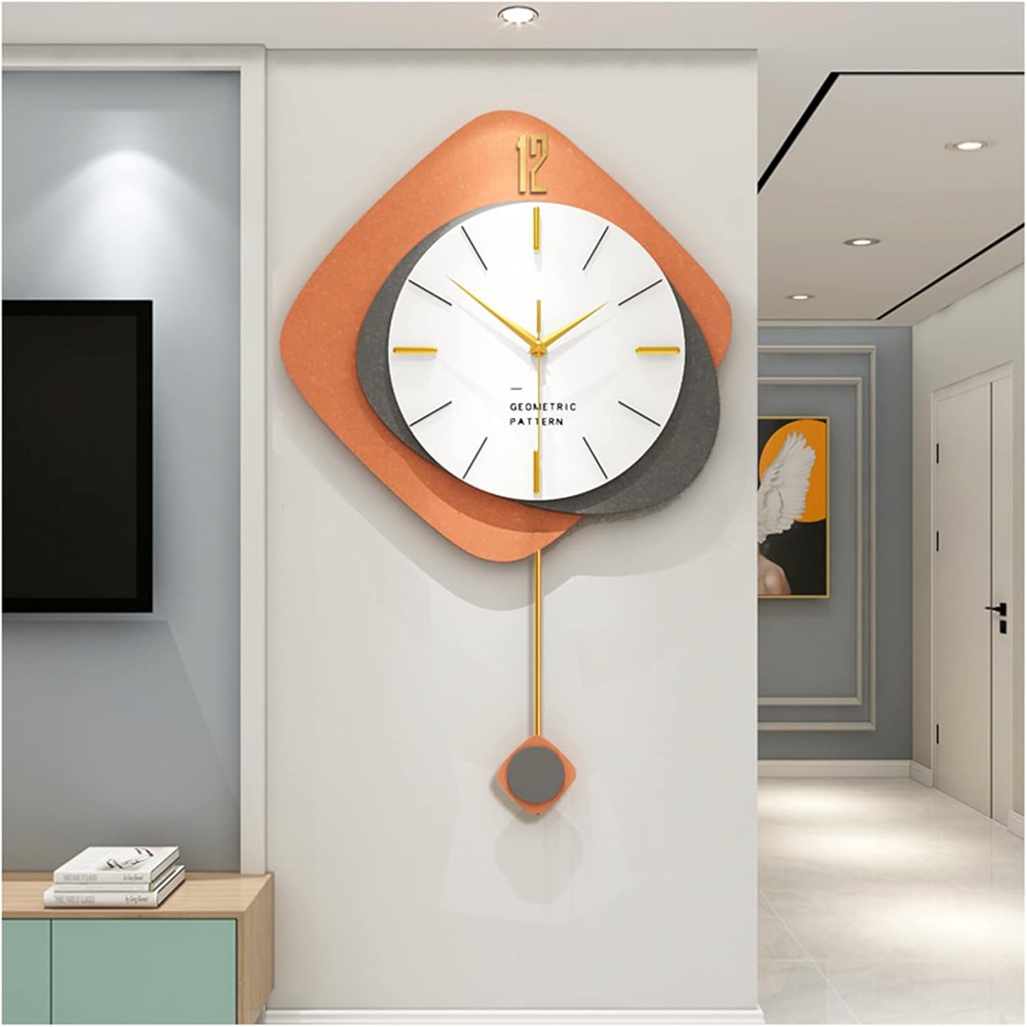 TAHALI Relojes de pared modernos con péndulo, reloj de pared