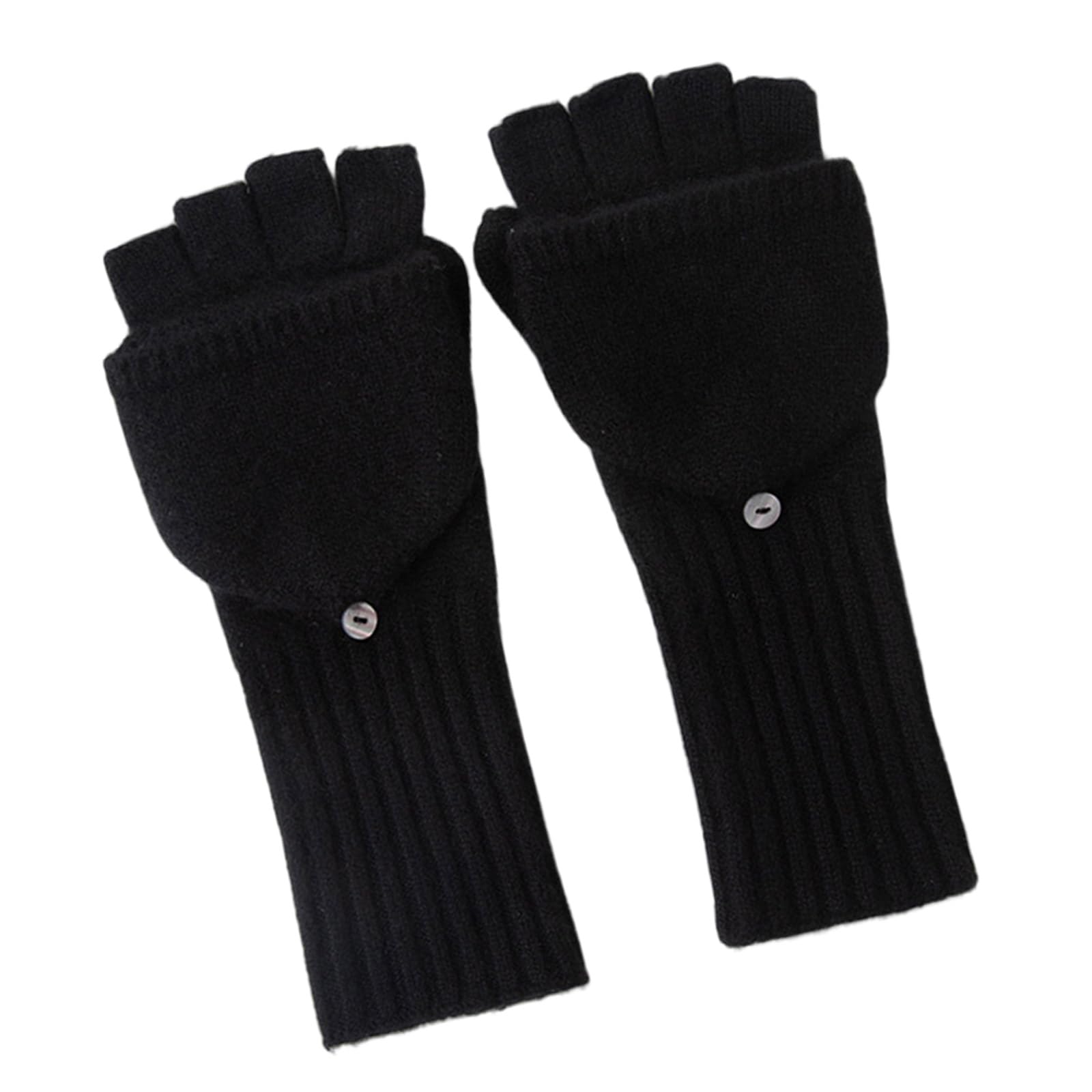 Guantes de punto de moda, unisex, mezcla de lana de cachemira, sin dedos, guantes cálidos para clima frío, ciclismo, accesorios de invierno, unisex, mezcla de lana de cachemira
