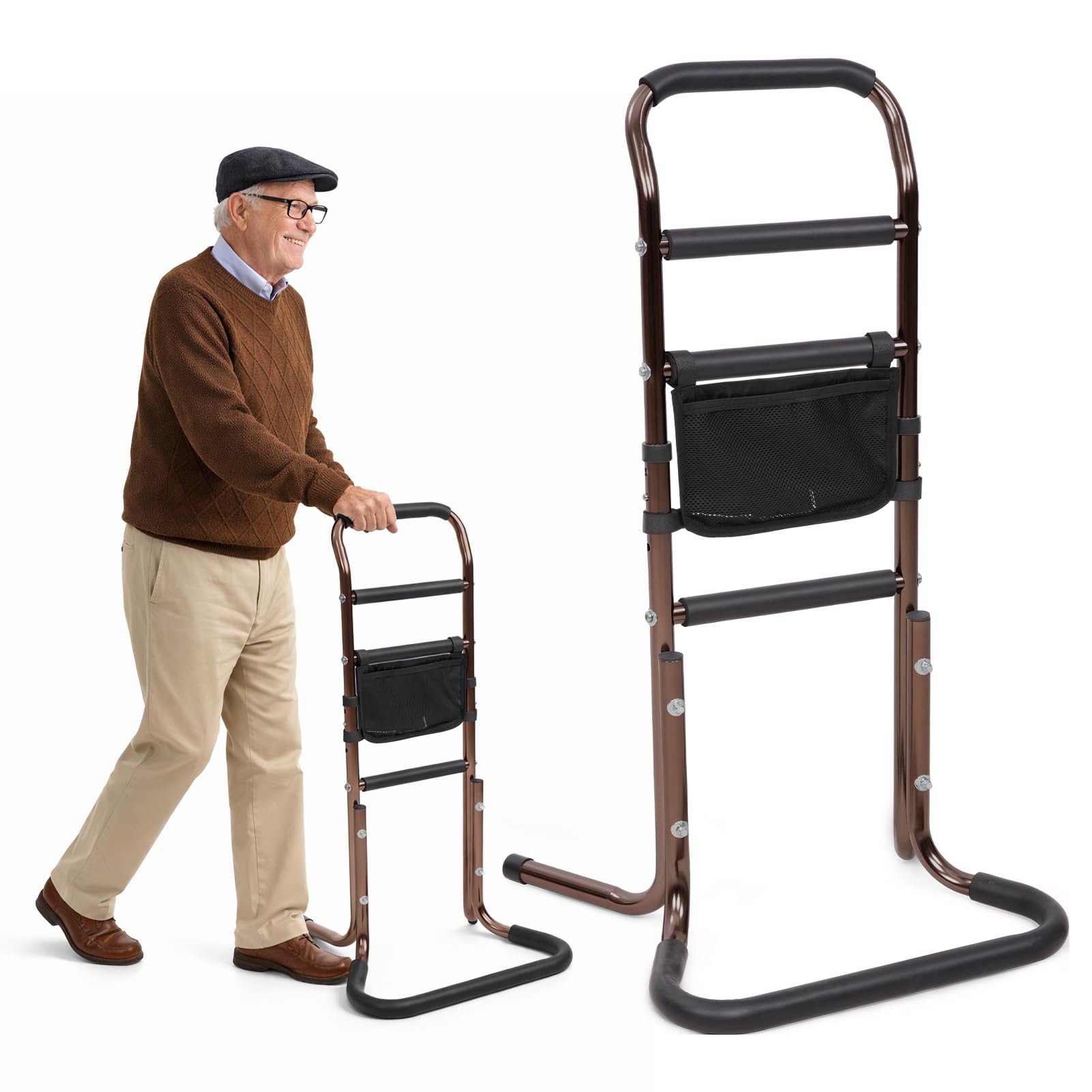 SPECILITE Cama para personas mayores, altura ajustable, ayuda para levantarse de sofá con asa antideslizante y bolsa para personas mayores, embarazadas y discapacitados