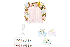 Versatile Bridal Party Bundle: Wine Charms, Placeholder Cards, & Balloon Kit