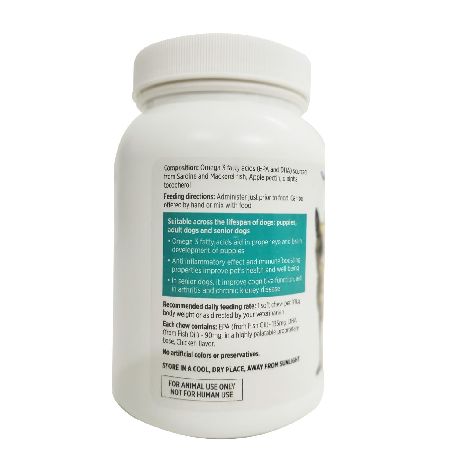 V3 OFA Skin, Heart, Brain & Joint Support – Sardine & Mackerel Fish Oil Omega-3 Tablets for Dogs V3 OFA Omega-3 Soft EPA and DHA Chicken Flavour Chewable Tablets for Dogs 1
