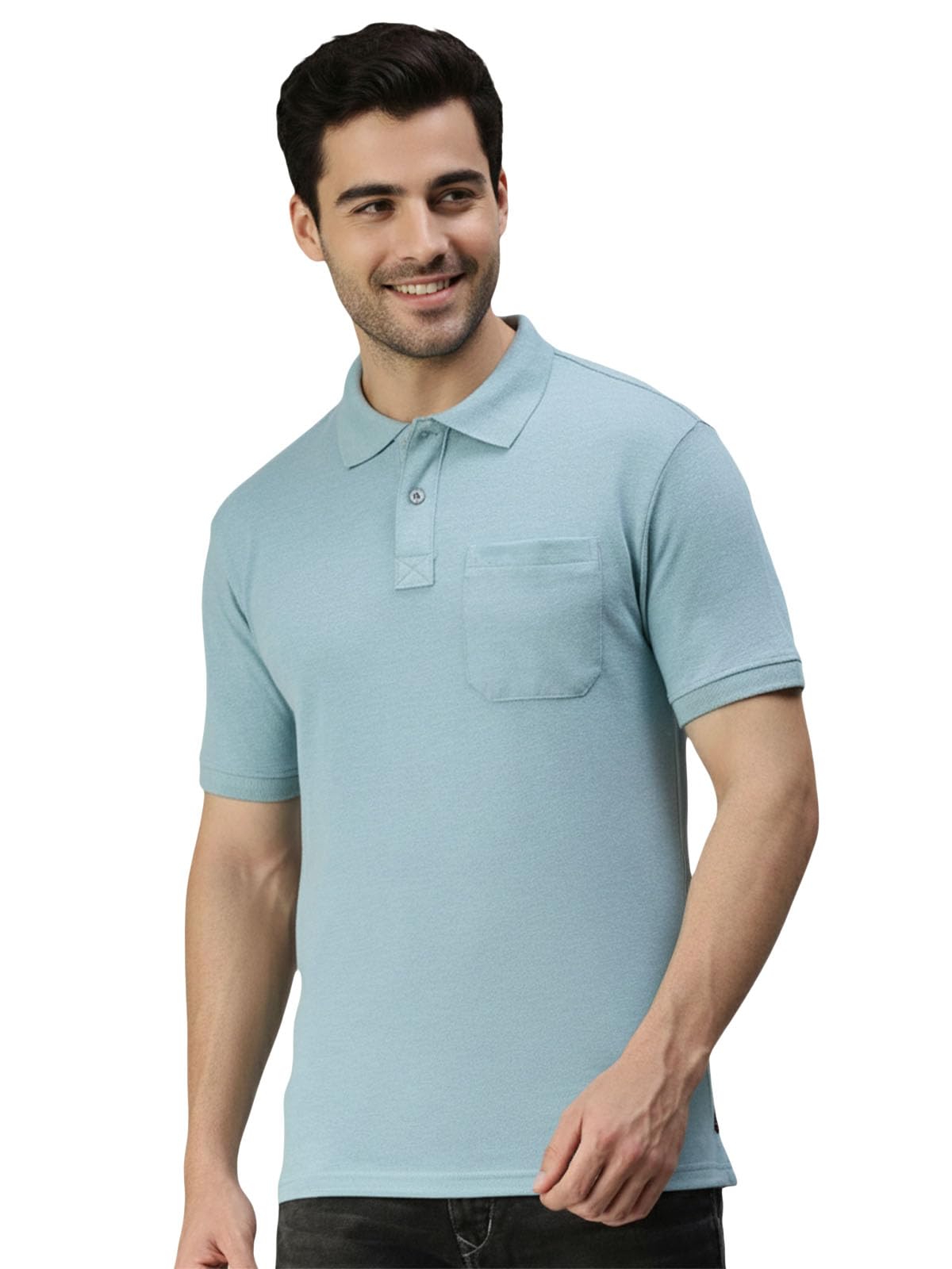 lux cozi Men's Polo T-Shirt Regular Fit Half Sleeves with Pocket |Polo Neck Collar for Casual and Daily Use.-picture-36