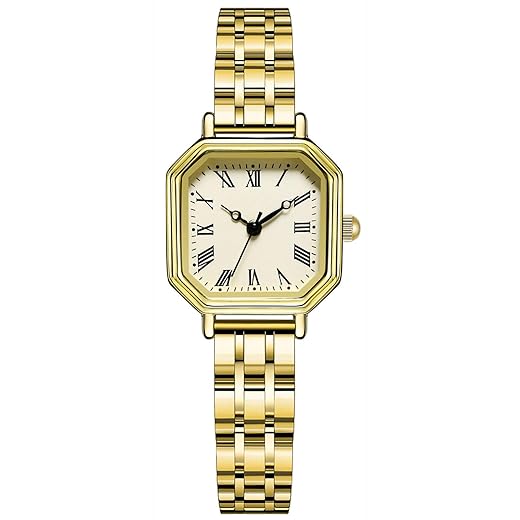ADSBIAOYE Watches for Women Vintage Bracelet Roman Dial Square Case Gold Watch Ladies Casual Dress Analog Quartz Watch Waterproof