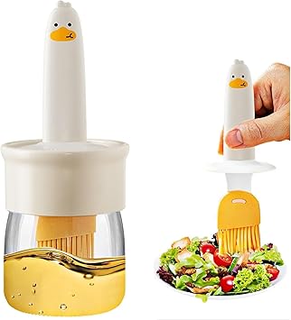 Glass Olive Oil Dispenser for Kitchen, 2 in 1 Oil Dispenser Bottle with Silicone Basting Brush for Cooking Vinegar Sauce BBQ Grill Frying Baking,Air Fryer.