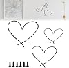 Wjelet 3 Pcs Heart-shaped Metal Wall Art Decorations,Black Metal Wall Art,for Living Room Bedroom, Wall Hanging Ornaments for Home Office Cafe Decoration,with 6 Nails Easy to Install(S/M/L)