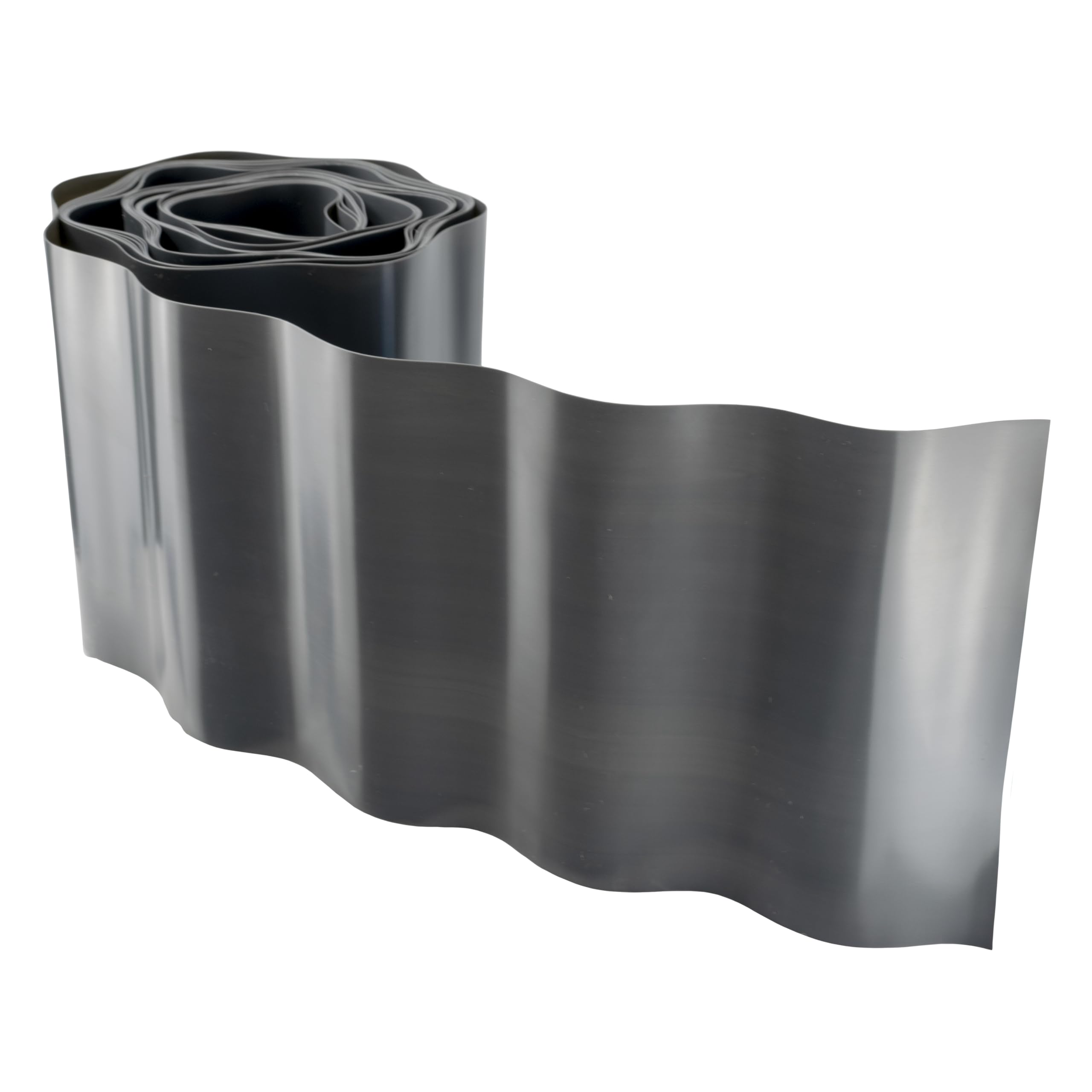 Wavy Plastic Garden Lawn Edging, H=10CM, L=9M, Gray - provides a clear separation between grass, flower beds, pathways, and other landscape features.
