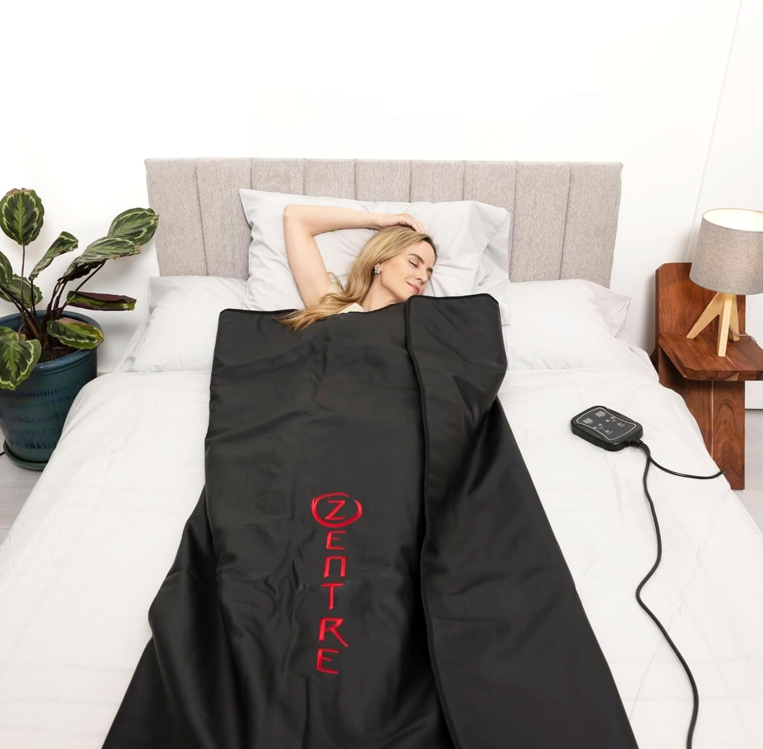 Zentre Black Portable Sauna Blanket – 2025 Upgraded – Premium Far Infrared Detox Blanket For Home, 85–185°F Temperature Range, Zero-Emf