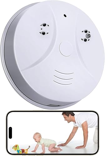 Cámara de seguridad inalámbrica 1080P para interiores con detector de humo, cámara IP inteligente WiFi, sistema de vigilancia domo con visión
