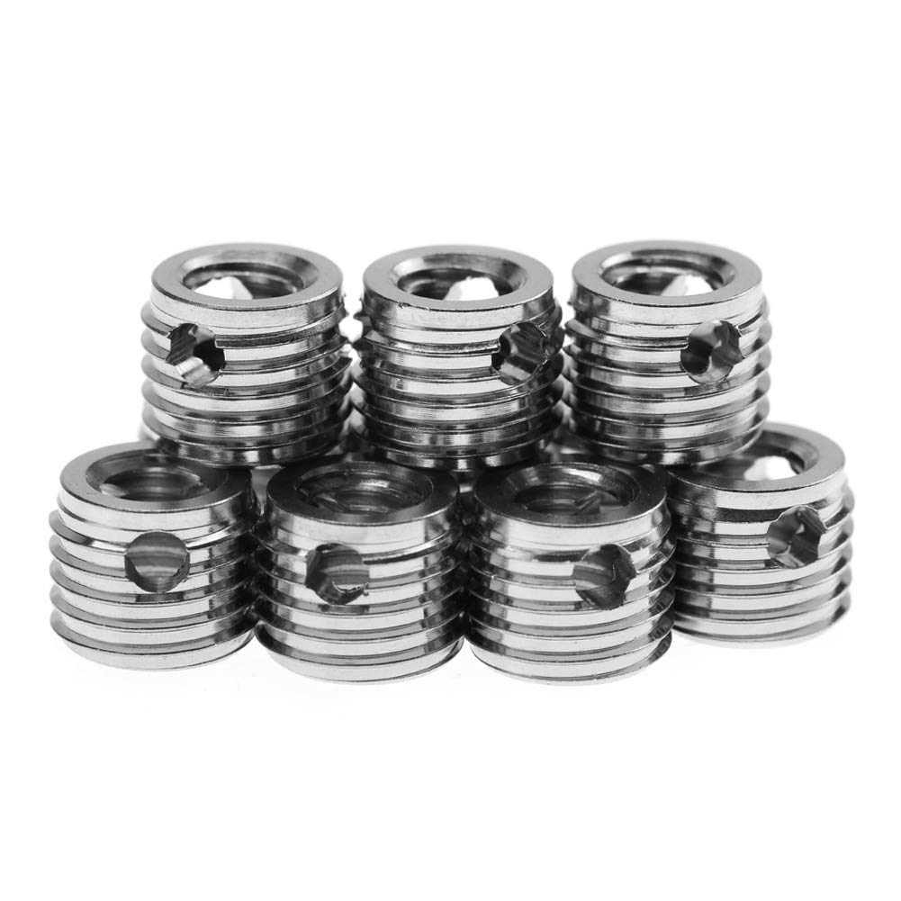 Stainless Steel Thread Insert Screw Repairing Accessories for Automotive, Shipbuilding, and More (Inner M6*1.0, Outer M10*1.25, 8mm Long)