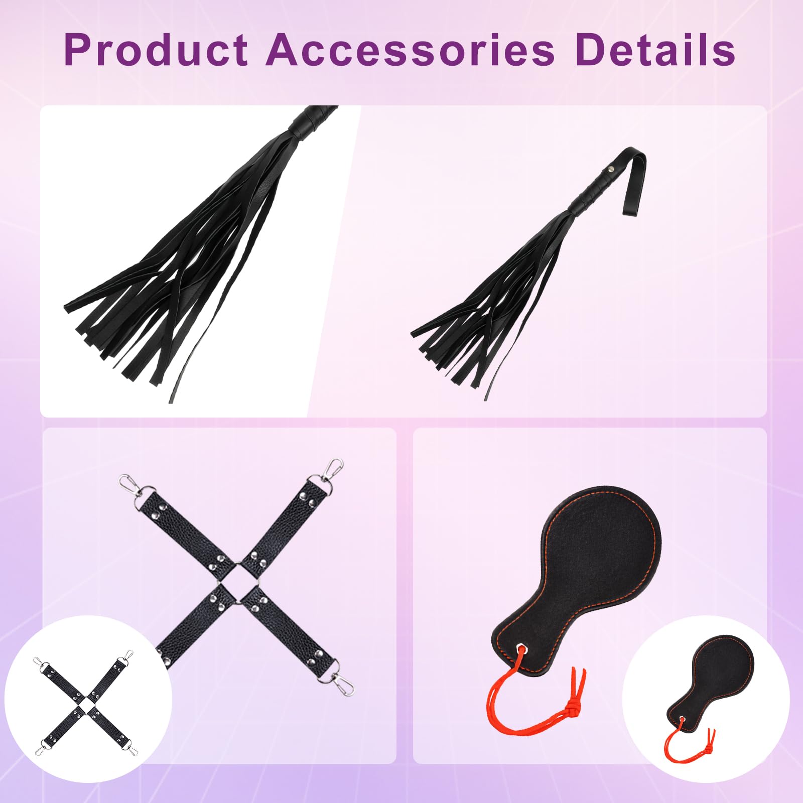 SM kit de bondage Oziral 34 pièces BDSM ensemble de bondage de lit sex toyspour pour couple ensemble bdsms set accessoires femme pour débutants avec ensemble de plug anal pour couples sex Noir